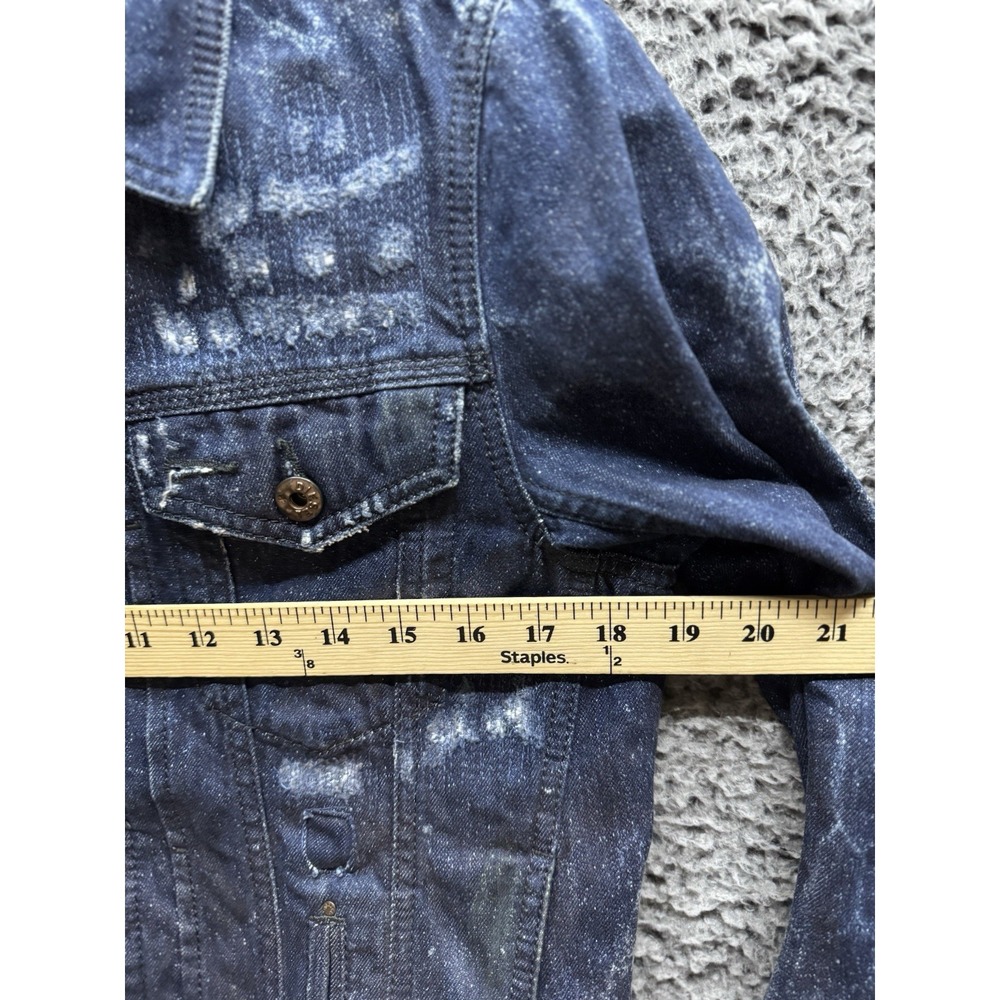 Vintage Y2K Diesel Distressed Denim Jacket in Blue Acid Wash Size XS - Picture 9 of 13